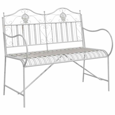 vidaXL Panchina da giardino Bianco 104 x 54 x 93cm Acciaio