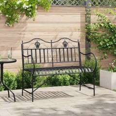 vidaXL Panchina da giardino Nero 104 x 54 x 93cm Acciaio