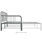 vidaXL Telaio Divano Letto Estraibile Grigio in Metallo 90x200 cm vidaXL Telaio Divano Letto Estraibile Grigio in Metallo 90x200 cm