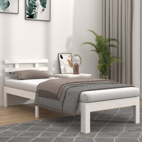Giroletto Bianco in Legno Massello 90x190 cm 3FT Singolo