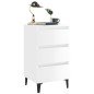 vidaXL Comodini con Gambe in Metallo 2pz Bianco Lucido 40x35x69 cm vidaXL Comodini con Gambe in Metallo 2pz Bianco Lucido 40x35x69 cm