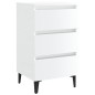 vidaXL Comodini con Gambe in Metallo 2pz Bianco Lucido 40x35x69 cm vidaXL Comodini con Gambe in Metallo 2pz Bianco Lucido 40x35x69 cm