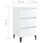 vidaXL Comodini con Gambe in Metallo 2pz Bianco Lucido 40x35x69 cm vidaXL Comodini con Gambe in Metallo 2pz Bianco Lucido 40x35x69 cm