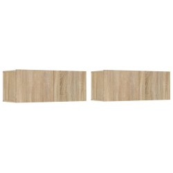 Mobili Porta TV 2 pz Rovere Sonoma 80x30x30cm Legno Multistrato
