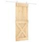 Porta Scorrevole con Set Hardware 80x210 cm Legno Massello Pino Porta Scorrevole con Set Hardware 80x210 cm Legno Massello Pino