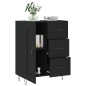 Credenza Nera 69,5x34x90 cm in Legno Multistrato Credenza Nera 69,5x34x90 cm in Legno Multistrato