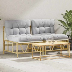 vidaXL Sedia da Giardino 2 pcs Grigio chiaro 75 x 75 x 71 cm Acciaio