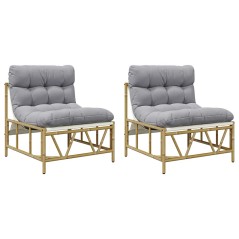 vidaXL Sedia da Giardino 2 pcs Grigio chiaro 75 x 75 x 71 cm Acciaio