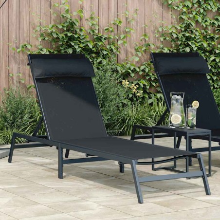 vidaXL Lettino prendisole antracite 197x52x25,5 cm in Textilene