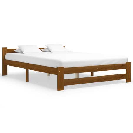 Giroletto Marrone Miele in Legno Massello di Pino 160x200 cm