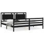Giroletto con Testiera Nero 6FT Super King in Legno Massello Giroletto con Testiera Nero 6FT Super King in Legno Massello