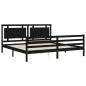 Giroletto con Testiera Nero 6FT Super King in Legno Massello Giroletto con Testiera Nero 6FT Super King in Legno Massello