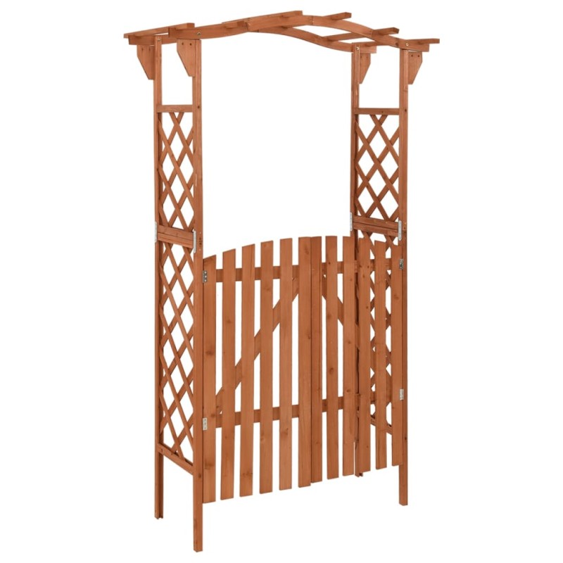 vidaXL Pergolato con Cancello 116x40x204 cm Legno di Abete Massello vidaXL Pergolato con Cancello 116x40x204 cm Legno di Abete Massello