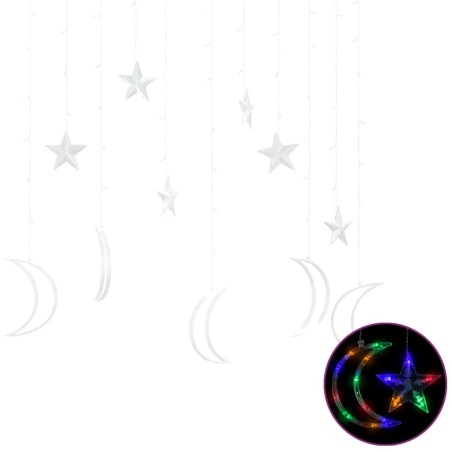 Luci Fatate Stella e Luna con Telecomando 138 LED Colorate