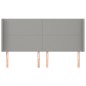 Testiera ad Orecchio Grigio Chiaro 183x16x118/128 cm in Tessuto