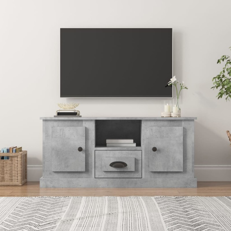 Mobile Porta TV Grigio Cemento 100x35,5x45cm Legno Multistrato Mobile Porta TV Grigio Cemento 100x35,5x45cm Legno Multistrato