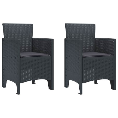 vidaXL Sedia da Giardino 2 pcs Antracite 53 x 49 x 85 cm PP