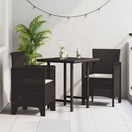 vidaXL Sedia da Giardino 2 pcs Marrone 53 x 49 x 85 cm PP