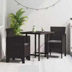 vidaXL Sedia da Giardino 2 pcs Marrone 53 x 49 x 85 cm PP