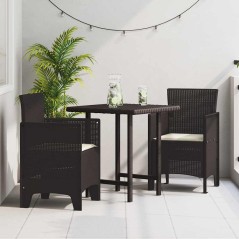 vidaXL Sedia da Giardino 2 pcs Marrone 53 x 49 x 85 cm PP