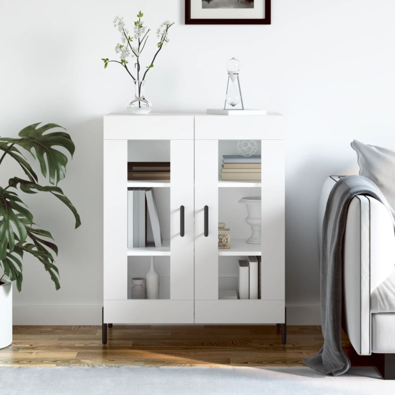 Credenza Bianca 69,5x34x90 cm in Legno Multistrato Credenza Bianca 69,5x34x90 cm in Legno Multistrato