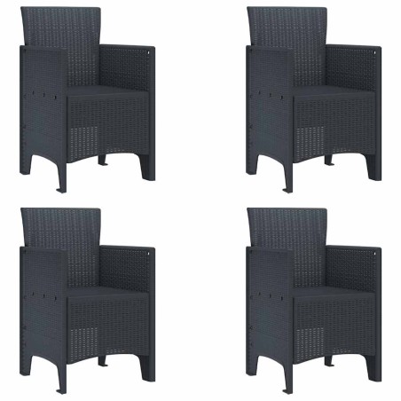 vidaXL Sedia da Giardino 4 pcs Antracite 53 x 49 x 85 cm PP