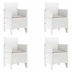 vidaXL Sedia da Giardino 4 pcs Bianco 53 x 49 x 85 cm PP