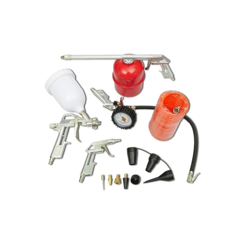 Kit aria compressa pistola a spruzzo e accessori 11 pz Kit aria compressa pistola a spruzzo e accessori 11 pz