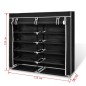 Scarpiera in Tessuto Richiudibile 115 x 28 x 110 cm Nera Scarpiera in Tessuto Richiudibile 115 x 28 x 110 cm Nera