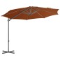 vidaXL Ombrellone a Sbalzo con Palo in Acciaio 300 cm Terracotta