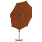 vidaXL Ombrellone a Sbalzo con Palo in Acciaio 300 cm Terracotta