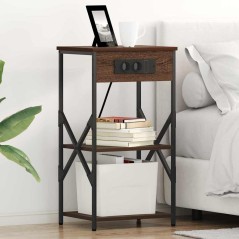 vidaXL Armadio da Notte con lo scaffale Rovere marrone 41 x 31 x 76 cm