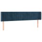 Testiera ad Orecchio Blu Scuro 163x16x78/88 cm in Velluto