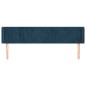 Testiera ad Orecchio Blu Scuro 163x16x78/88 cm in Velluto