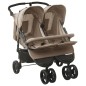 vidaXL Passeggino Gemellare Grigio Talpa in Acciaio vidaXL Passeggino Gemellare Grigio Talpa in Acciaio