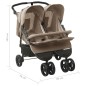 vidaXL Passeggino Gemellare Grigio Talpa in Acciaio vidaXL Passeggino Gemellare Grigio Talpa in Acciaio