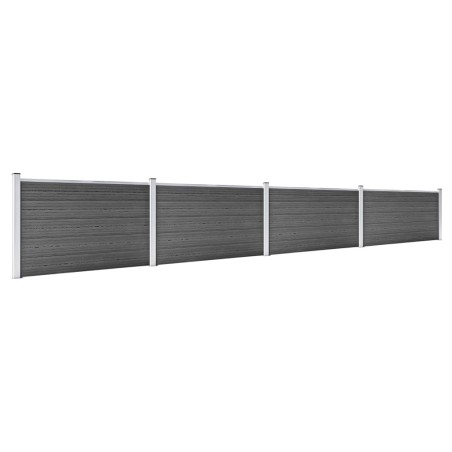 Set Pannelli di Recinzione in WPC 699x105 cm Nero