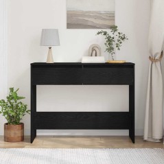 vidaXL Tavolo consolle con cassetto Rovere nero 100 x 35 x 76.5 cm