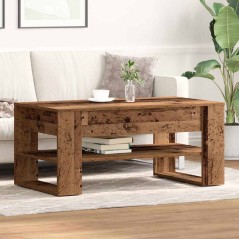 Tavolino da caffè in legno antico 102x55x45 cm in legno ingegnerizzato