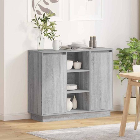vidaXL Credenza Grigio Sonoma 90 x 32 x 75 cm Legno multistrato