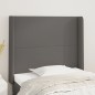 Testiera ad Orecchio Grigio 93x16x118/128 cm in Similpelle Testiera ad Orecchio Grigio 93x16x118/128 cm in Similpelle