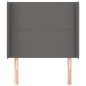 Testiera ad Orecchio Grigio 93x16x118/128 cm in Similpelle Testiera ad Orecchio Grigio 93x16x118/128 cm in Similpelle