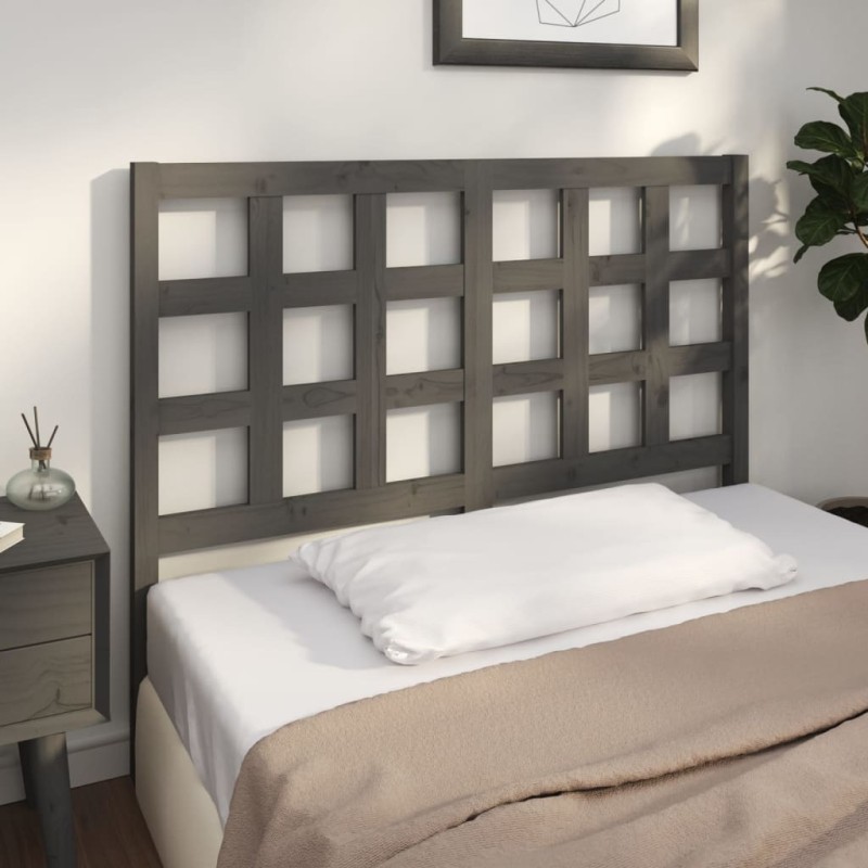 Testiera per Letto Grigia 125,5x4x100 cm Legno Massello di Pino Testiera per Letto Grigia 125,5x4x100 cm Legno Massello di Pino