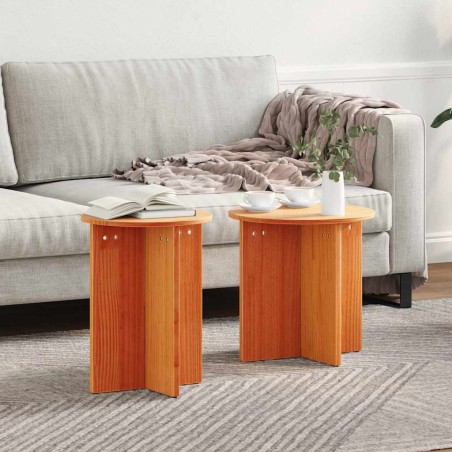 vidaXL Tavolino da salotto 2 pcs Cera marrone 41.5 x 41.5 x 41 cm