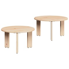 vidaXL Tavolino da salotto 2 pcs Naturale 47.5 x 47.5 x 27 cm