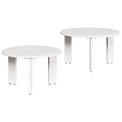 vidaXL Tavolino da salotto 2 pcs Bianco 47.5 x 47.5 x 27 cm