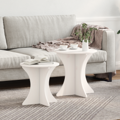 vidaXL Tavolino da salotto 2 pcs Bianco 46 x 46 x 47 cm