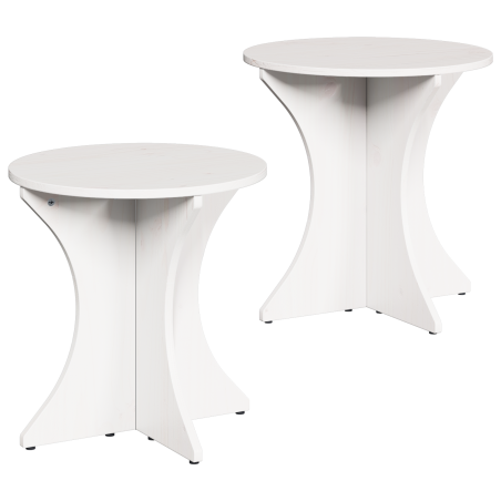 vidaXL Tavolino da salotto 2 pcs Bianco 46 x 46 x 47 cm