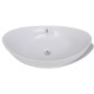 Lavello Ovale in Ceramica di Lusso con Troppopieno 59 x 38,5 cm Lavello Ovale in Ceramica di Lusso con Troppopieno 59 x 38,5 cm