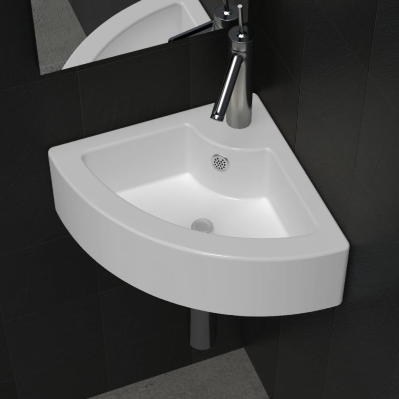 Lavandino con Troppopieno 45x32x12,5 cm Bianco Lavandino con Troppopieno 45x32x12,5 cm Bianco